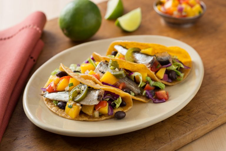 Sardine Tacos with Fruit Salsa