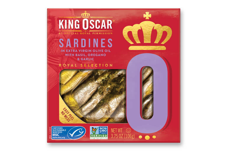 Brisling Sardines in Extra Virgin Olive Oil with Basil, Oregano & Garlic