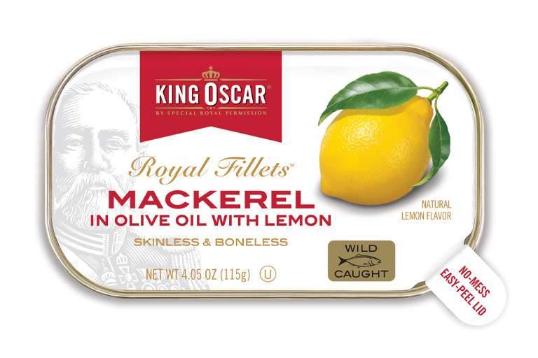 Skinless and Boneless Mackerel Fillets in Olive Oil with Lemon