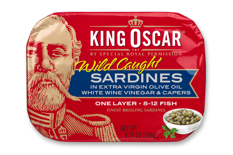 Brisling Sardines in Extra Virgin Olive Oil with White Wine Vinegar & Capers