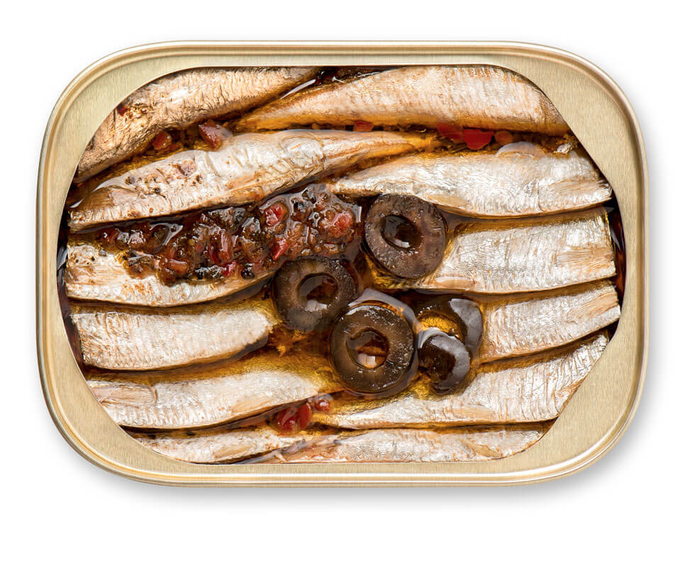 brisling mediterranean style 1-layer sardines