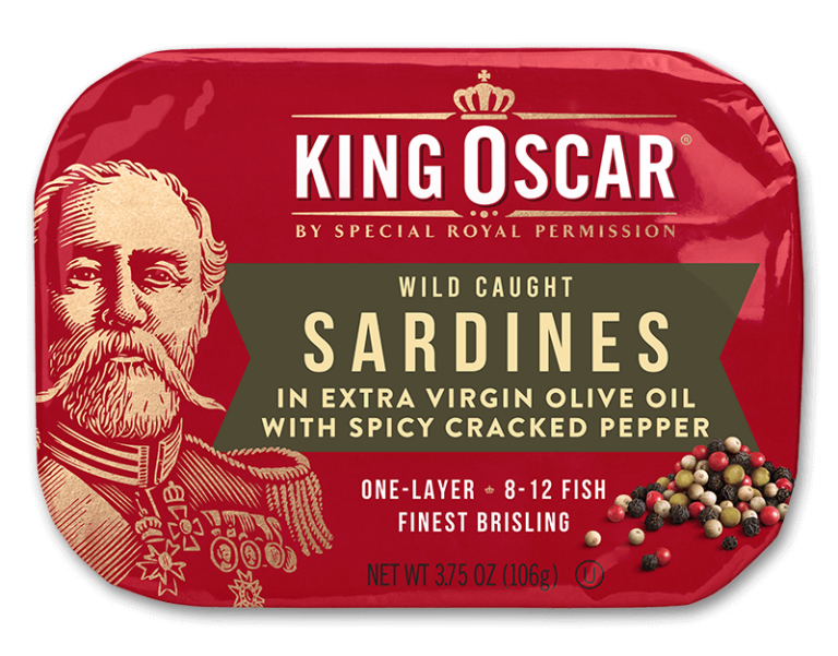 sardines in evoo with spicy cracked pepper