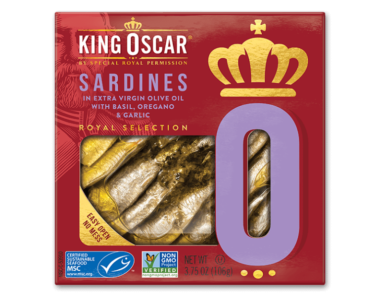 Brisling Sardines in Extra Virgin Olive Oil with Basil, Oregano & Garlic